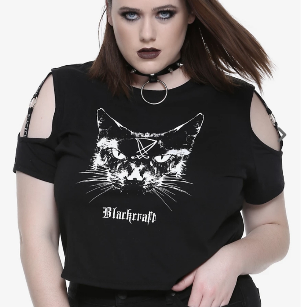 BlackCraft Harness Cold Shoulder Girls Crop Top